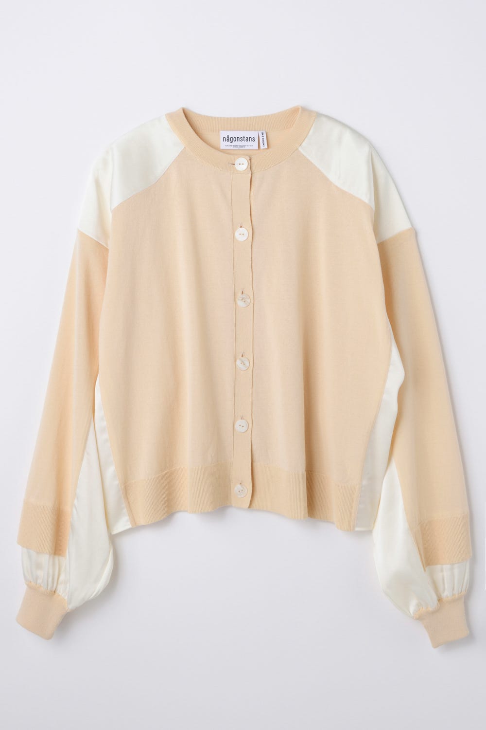 two-tone cardigan Nude M