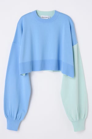nagonstans ナゴンスタンス 25AW rib ski pullover リブ編みタイトニット 470IA170-1341 M ネイビー 15257 motif knit pullover（470IA870－1711