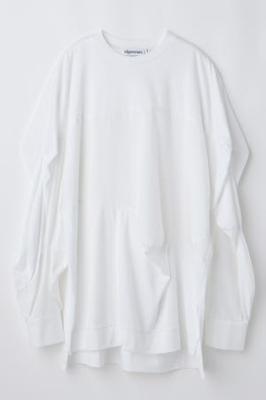 partly long-sleeves t-shirt｜M｜Salt｜cut and sewn｜någonstans
