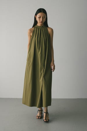 【美品】プロポーション ペンタゴンネックサラサラリヨセルワンピース STYLEMIXER | 撥水ネックギャザーワンピース (ワンピース(ロング