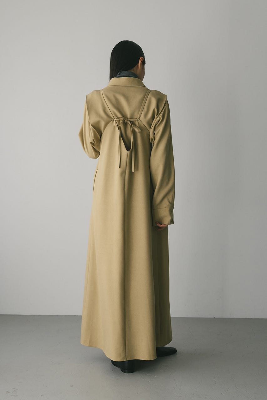 2ピースシャツレイヤードワンピース BEG M