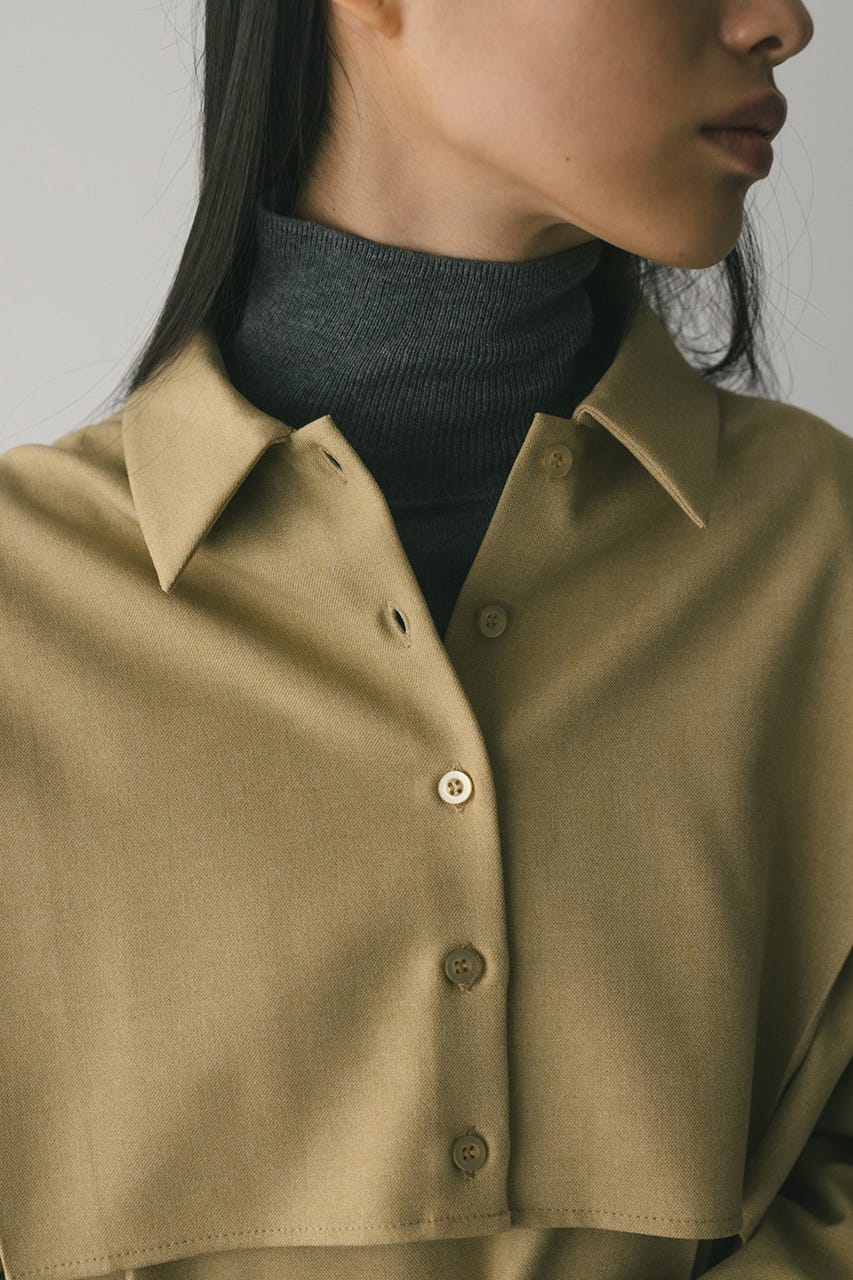 2ピースシャツレイヤードワンピース BEG M