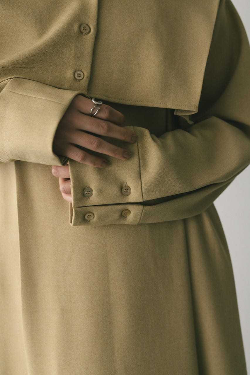 2ピースシャツレイヤードワンピース BEG M