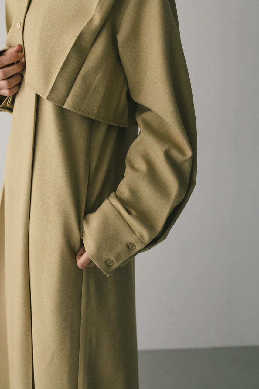 2ピースシャツレイヤードワンピース BEG M