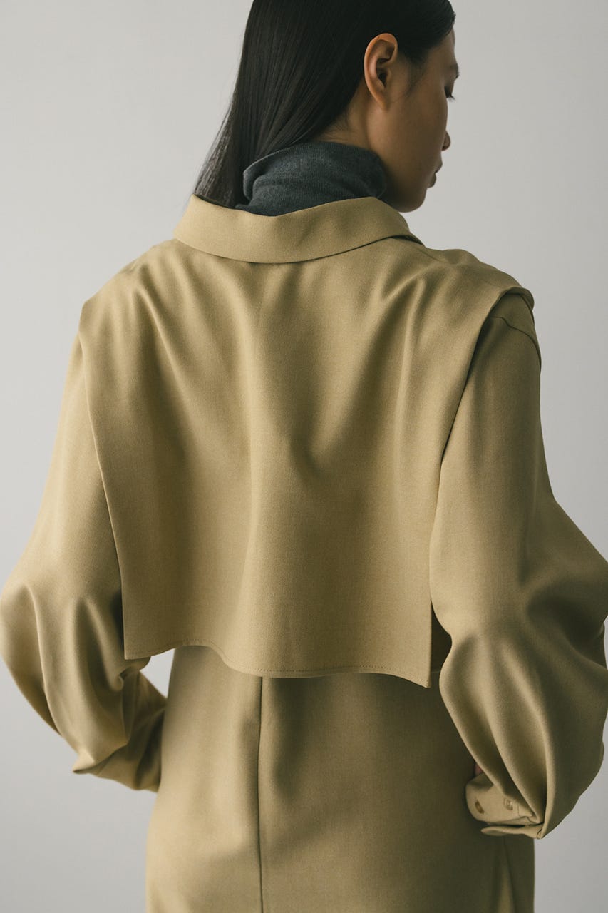 2ピースシャツレイヤードワンピース BEG M