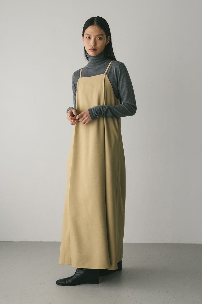 2ピースシャツレイヤードワンピース BEG M