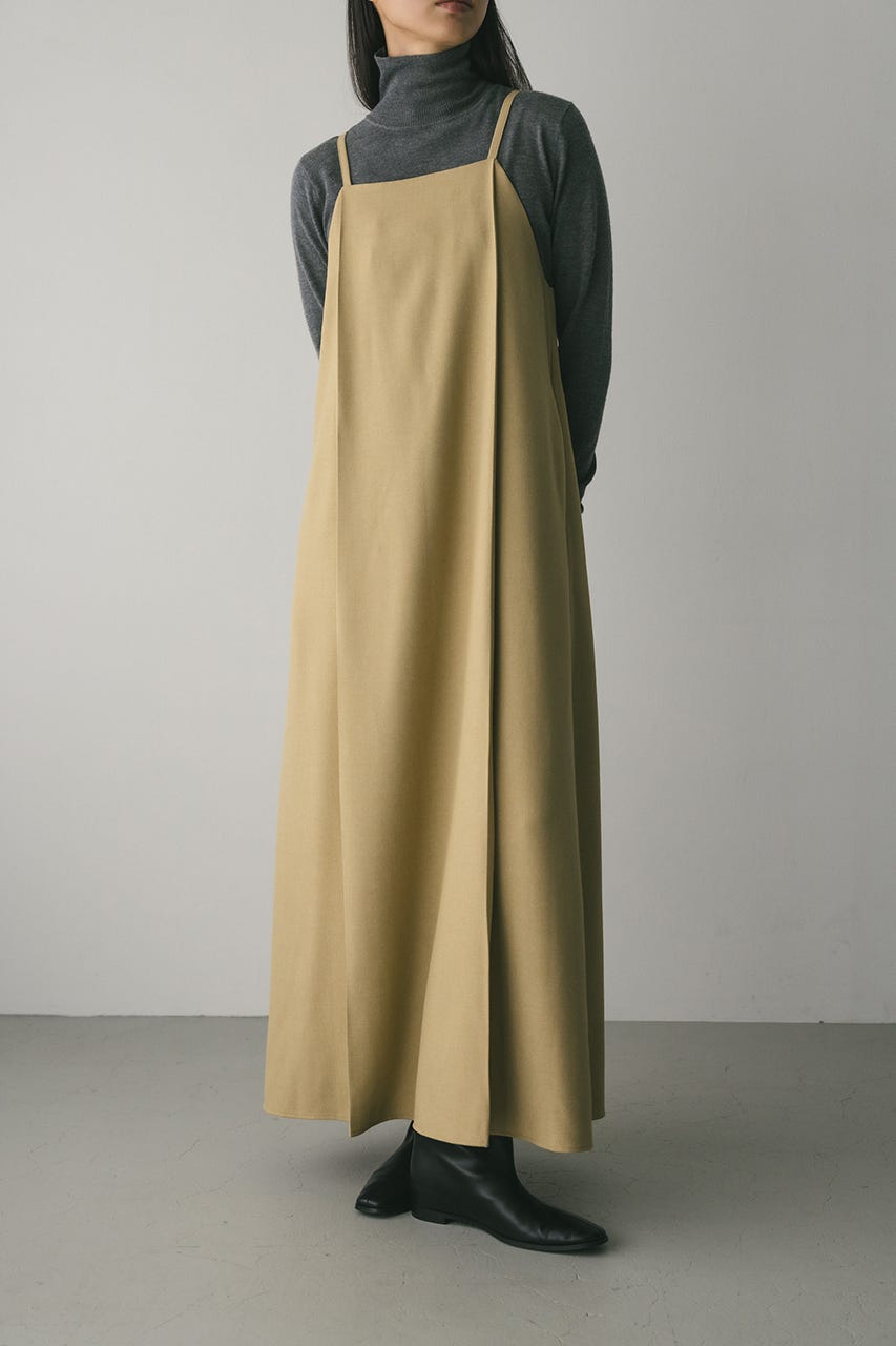 2ピースシャツレイヤードワンピース BEG M