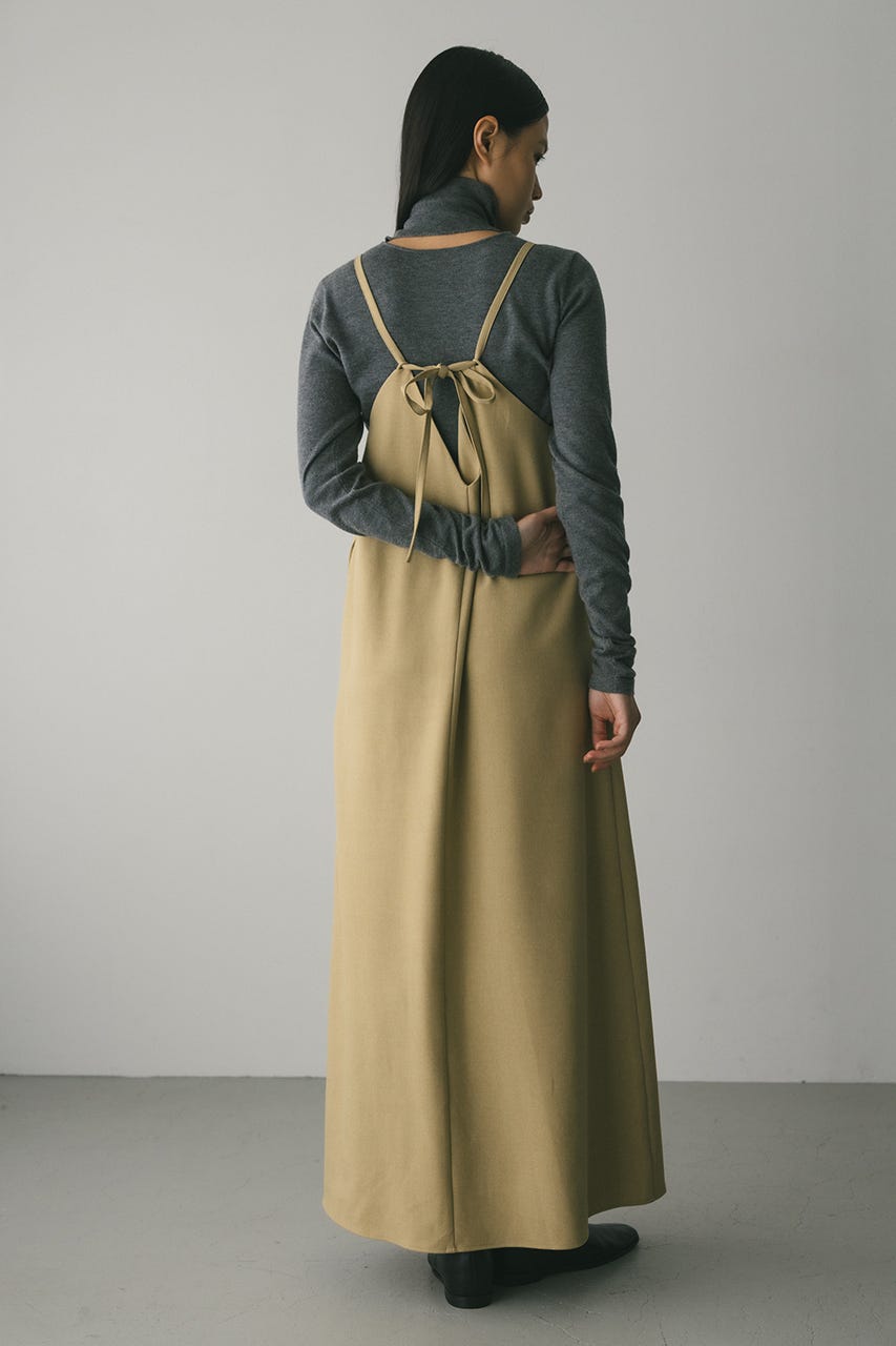 2ピースシャツレイヤードワンピース BEG M