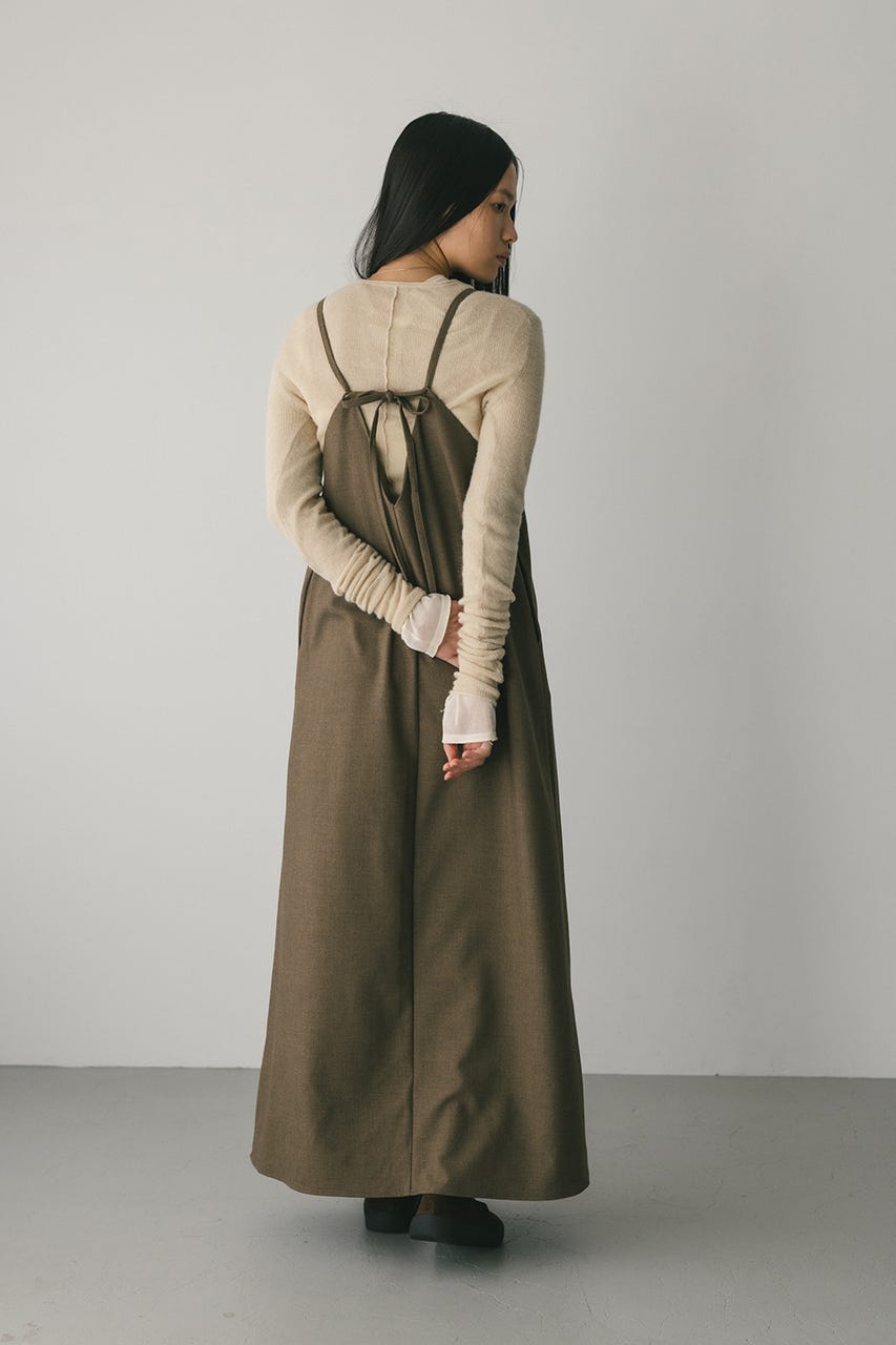 2ピースシャツレイヤードワンピース BRN S