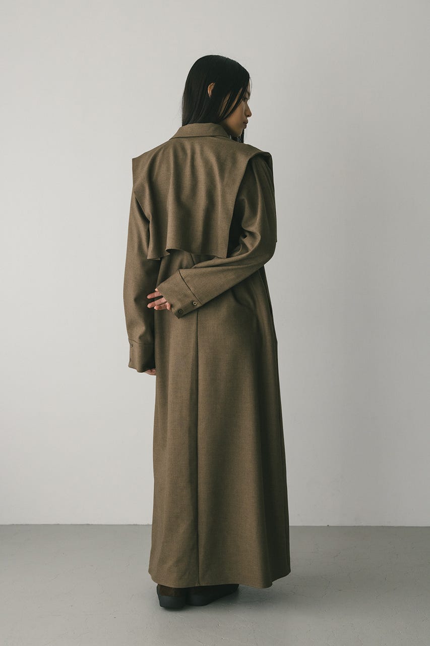 2ピースシャツレイヤードワンピース BRN S