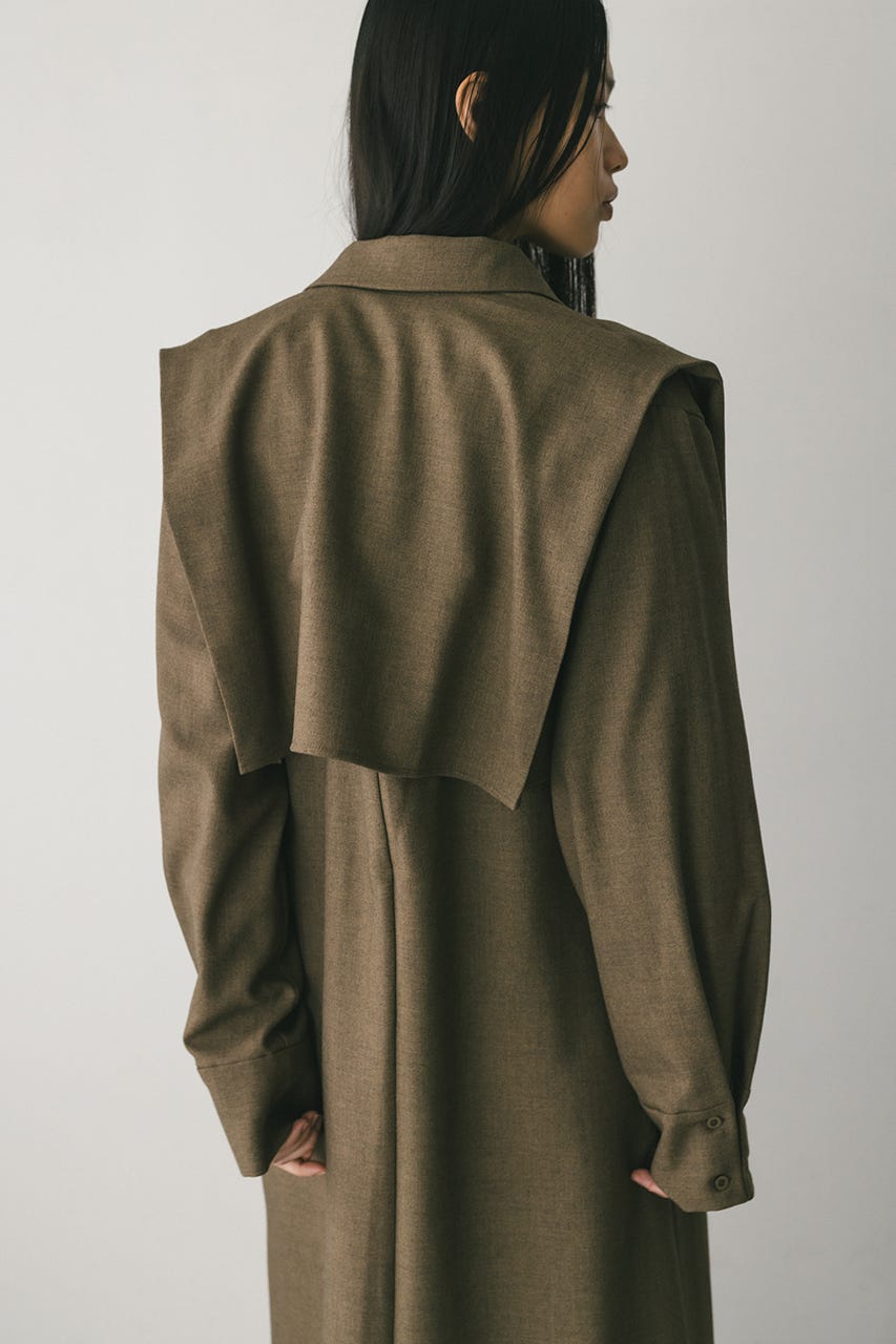 2ピースシャツレイヤードワンピース BRN S