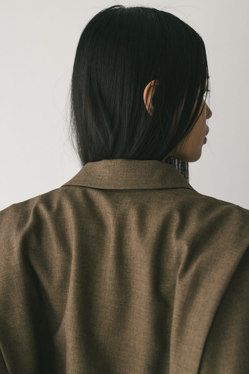 2ピースシャツレイヤードワンピース BRN S