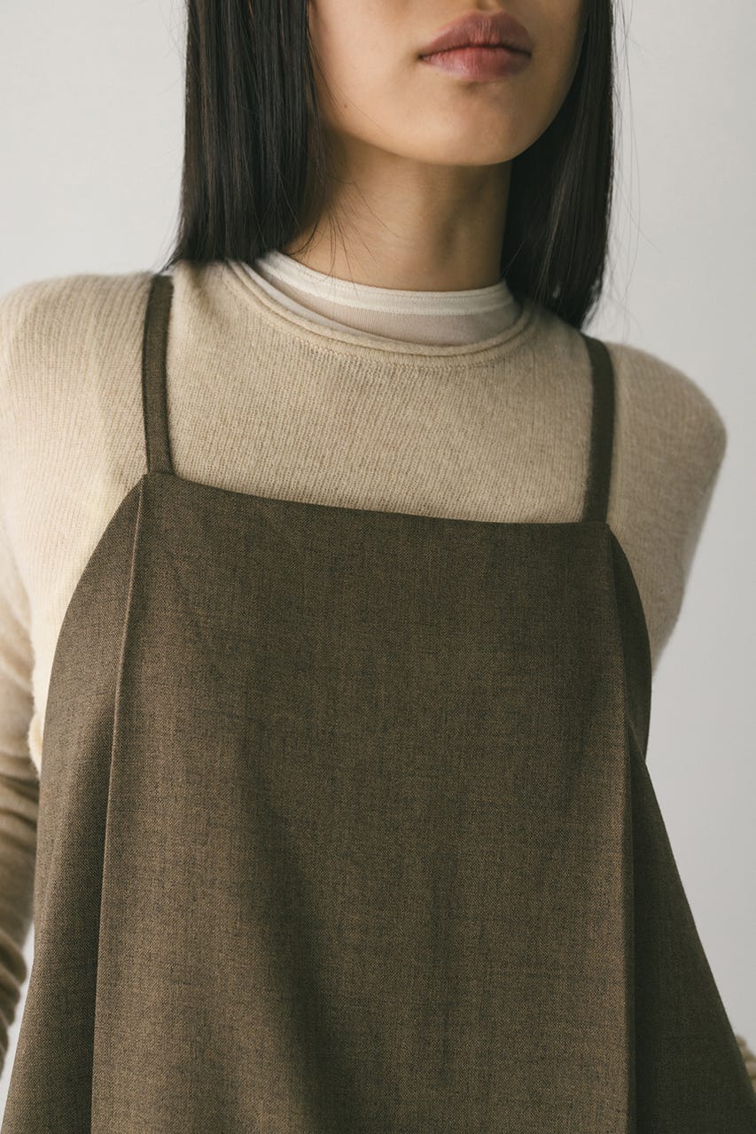 2ピースシャツレイヤードワンピース BRN S