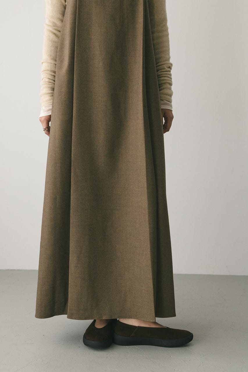 2ピースシャツレイヤードワンピース BRN S