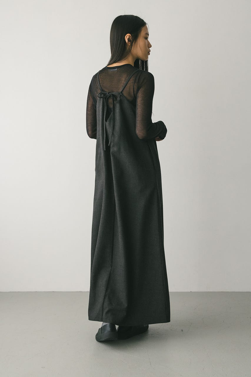 2ピースシャツレイヤードワンピース GRY S