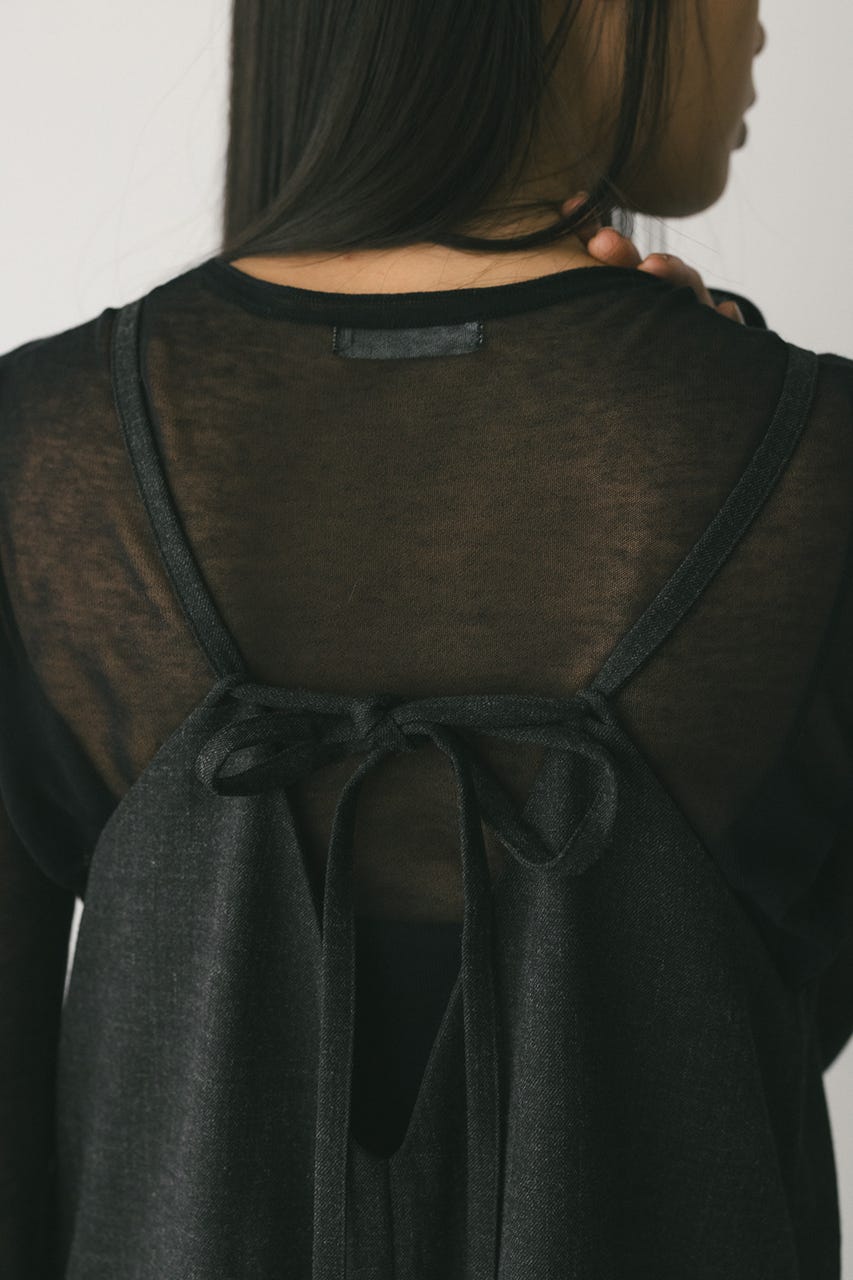 2ピースシャツレイヤードワンピース GRY S