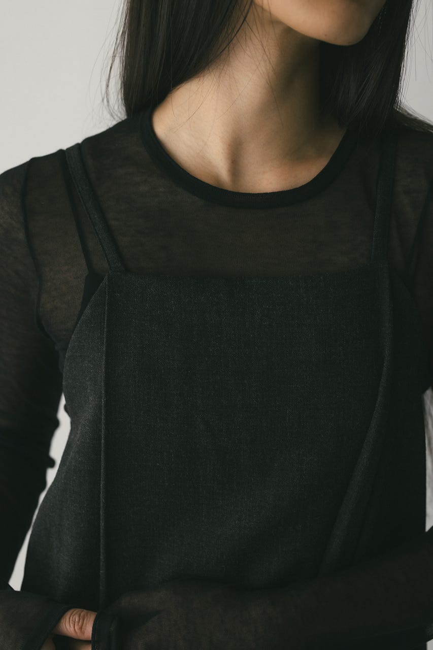 2ピースシャツレイヤードワンピース GRY S