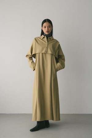 2ピースシャツレイヤードワンピース