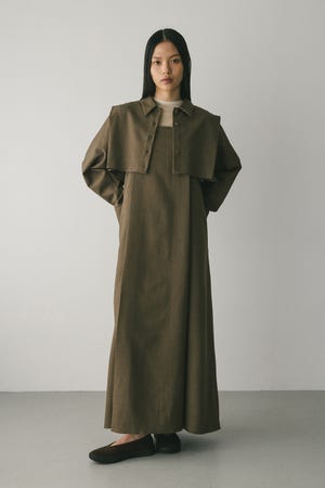 2ピースシャツレイヤードワンピース