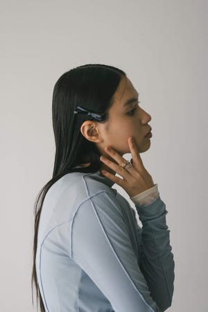 リボンミニヘアクリップ