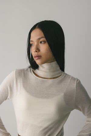 2WAYウォッシャブルハイネックオープンニット