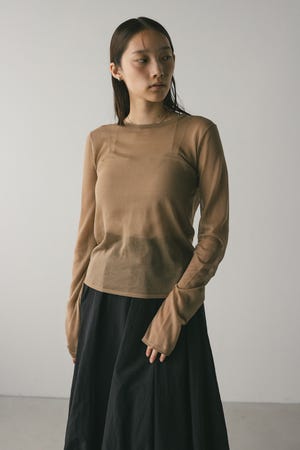 シアースキンニットトップ