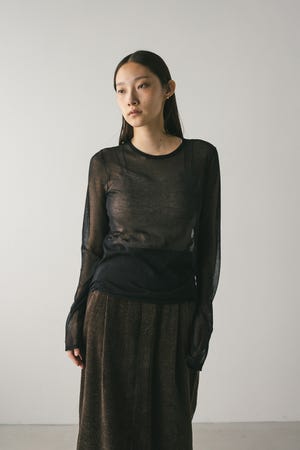 シアースキンニットトップ