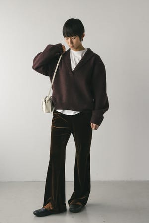 テーラーカラーニットトップ