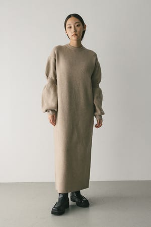 キャンディースリーブニットワンピース