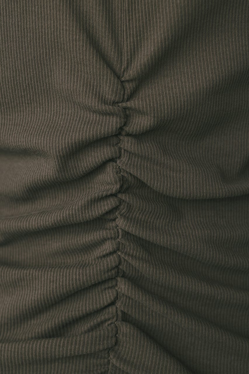 ギャザーソフトリブカットトップ GRY FREE