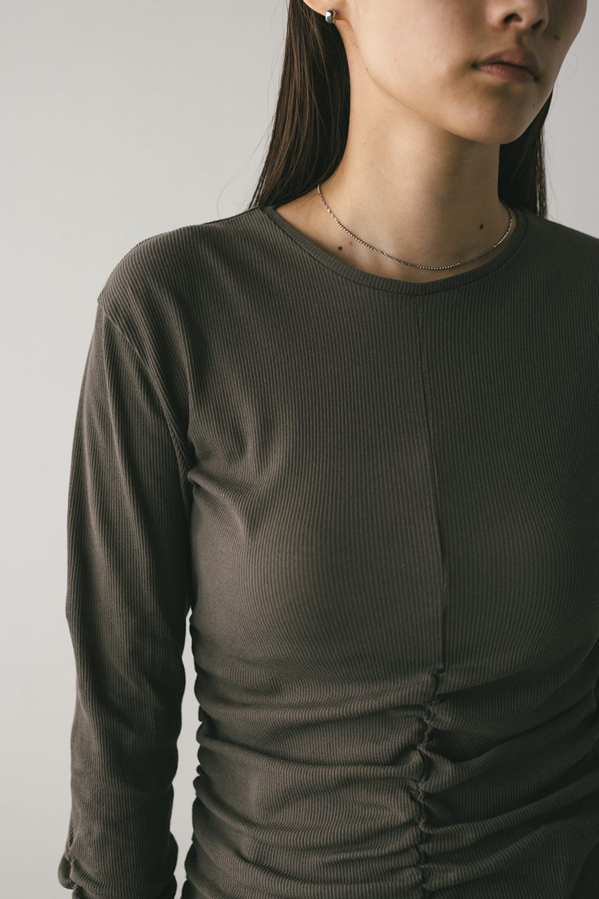 ギャザーソフトリブカットトップ GRY FREE