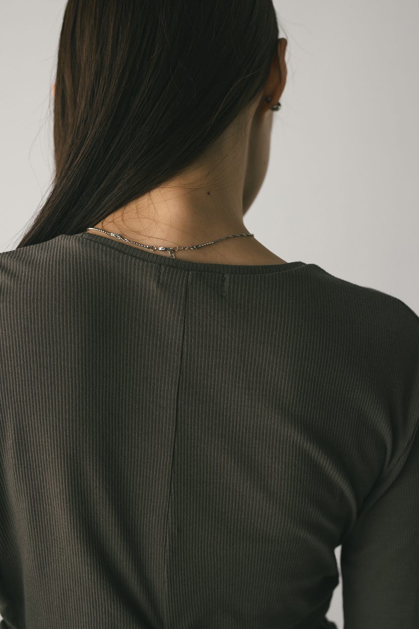 ギャザーソフトリブカットトップ GRY FREE