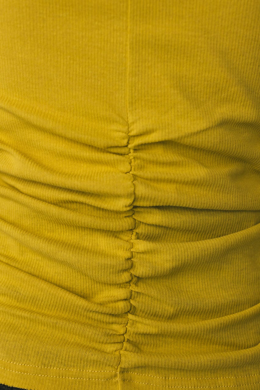 ギャザーソフトリブカットトップ YEL FREE