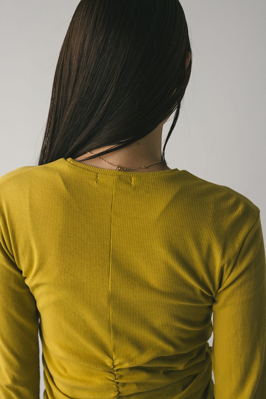 ギャザーソフトリブカットトップ YEL FREE