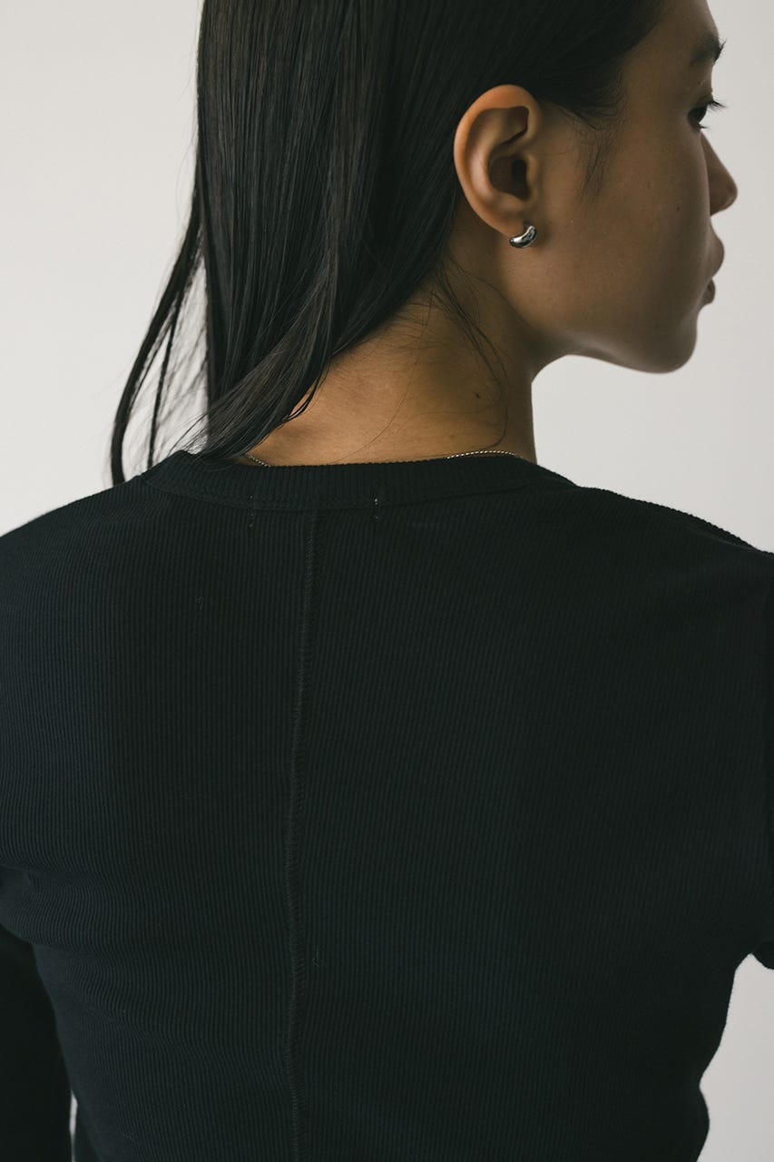 ラウンドネックロンT BLK FREE