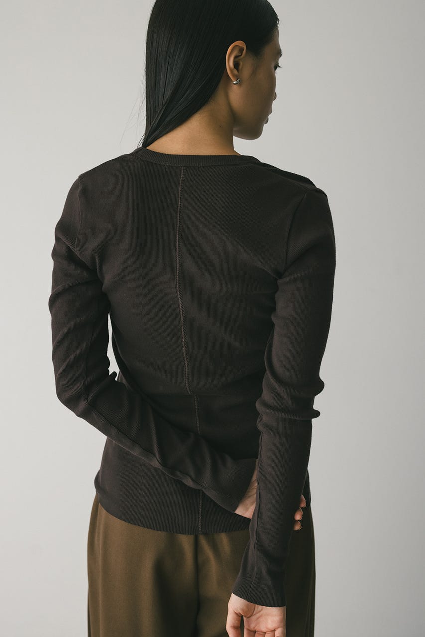 ラウンドネックロンT BRN FREE