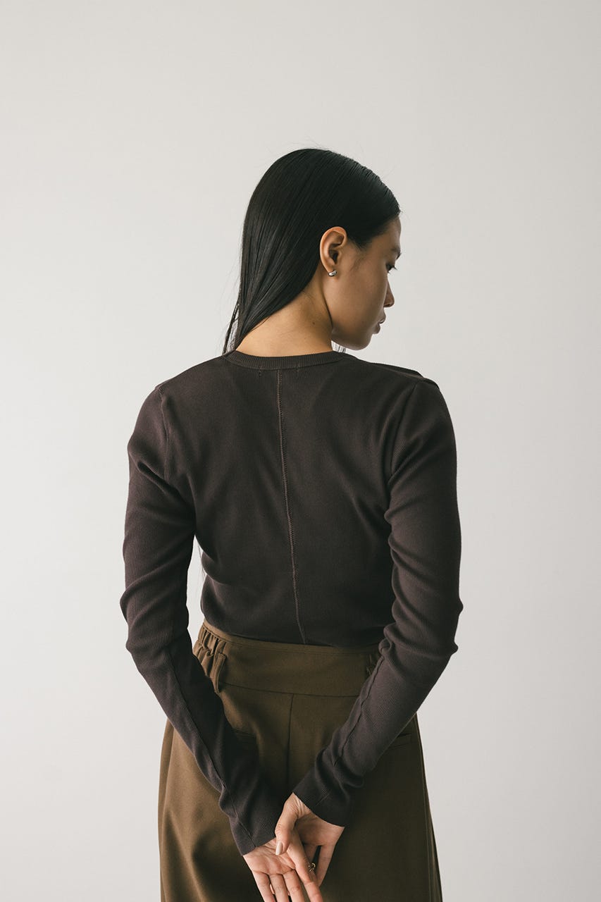 ラウンドネックロンT BRN FREE