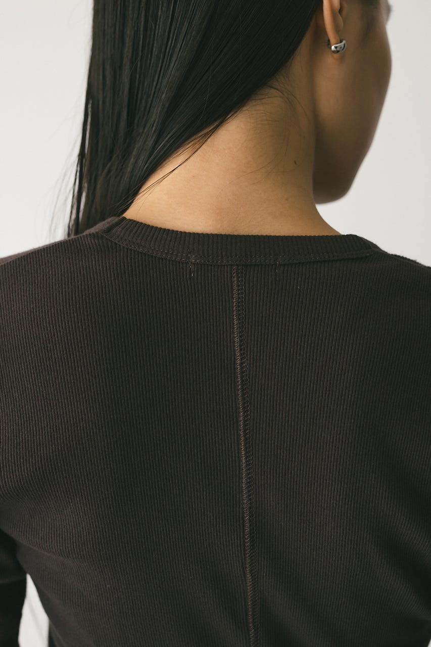 ラウンドネックロンT BRN FREE