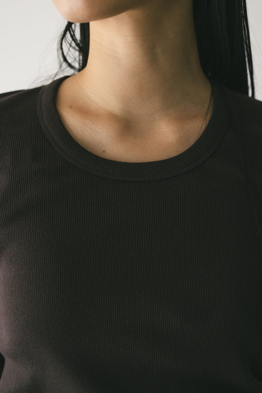 ラウンドネックロンT BRN FREE