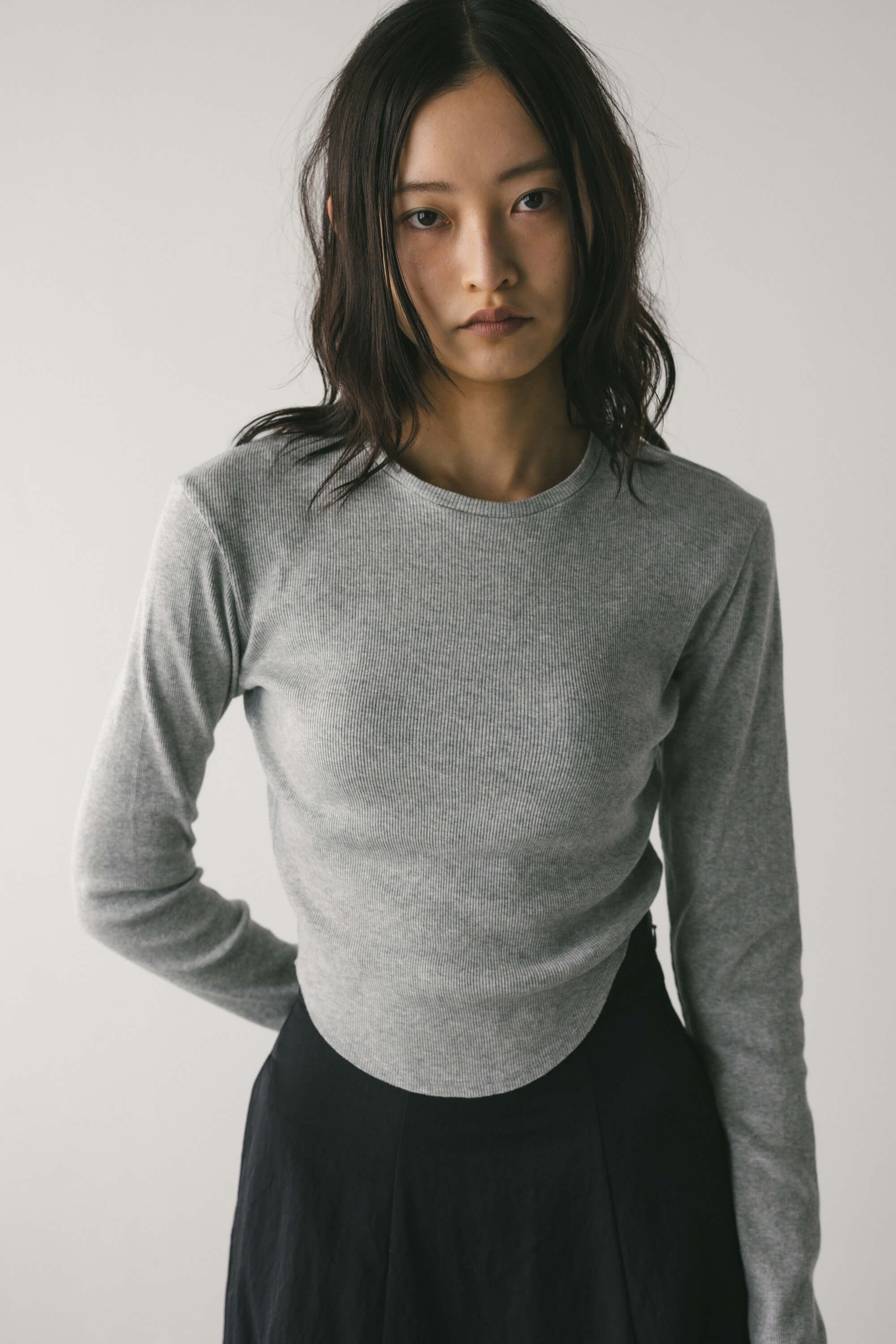 ヘムラウンドリブトップ T.GRY FREE