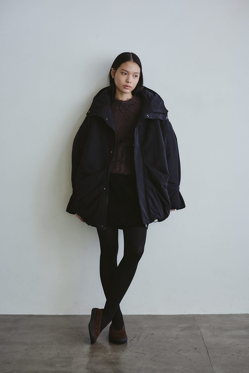 パッファーボリュームコート BLK FREE