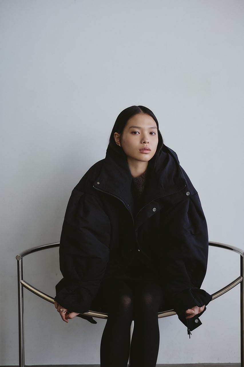 パッファーボリュームコート BLK FREE