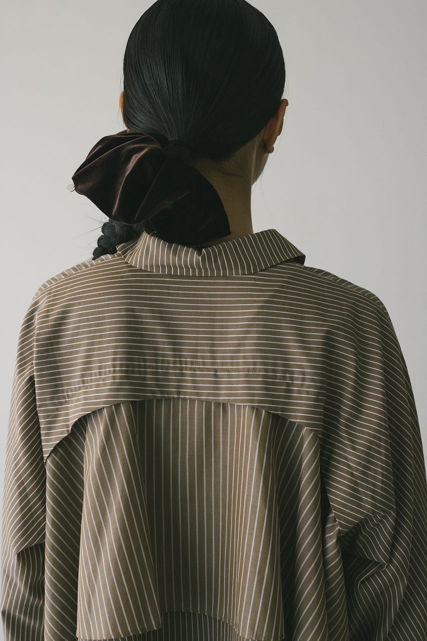 ティアードフリルシャツ 柄BEG FREE