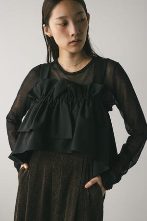 Bibiy 花柄フリルビスチェ 黒 VIOLETTA 花柄ペプラムシアービスチェ レディース : ZOZOTOWN
