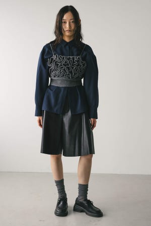 フェイクレザーハーフパンツ