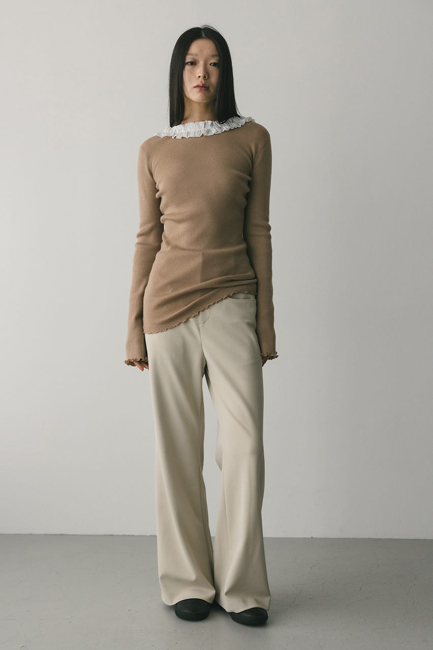 ジャージーセミフレアパンツ IVOY M