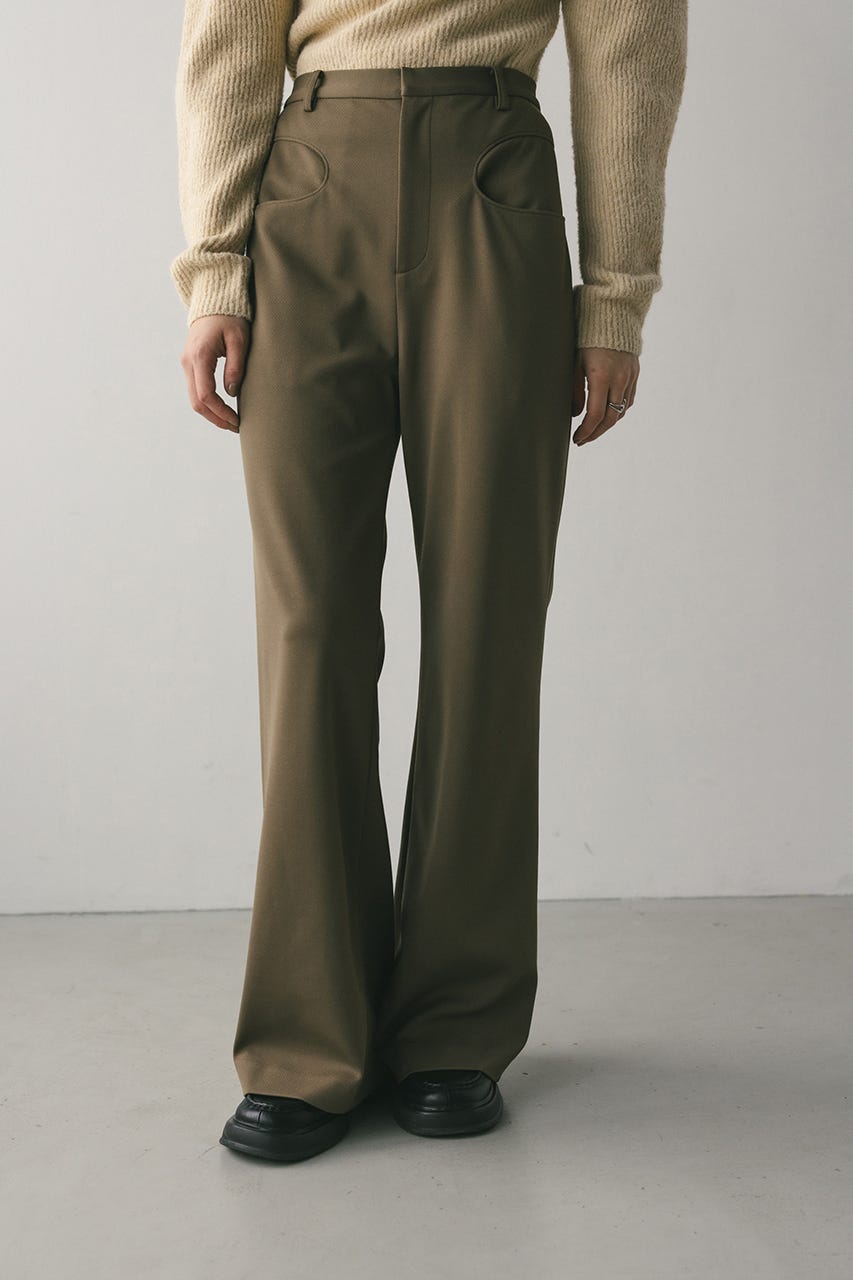 ジャージーセミフレアパンツ KHA S