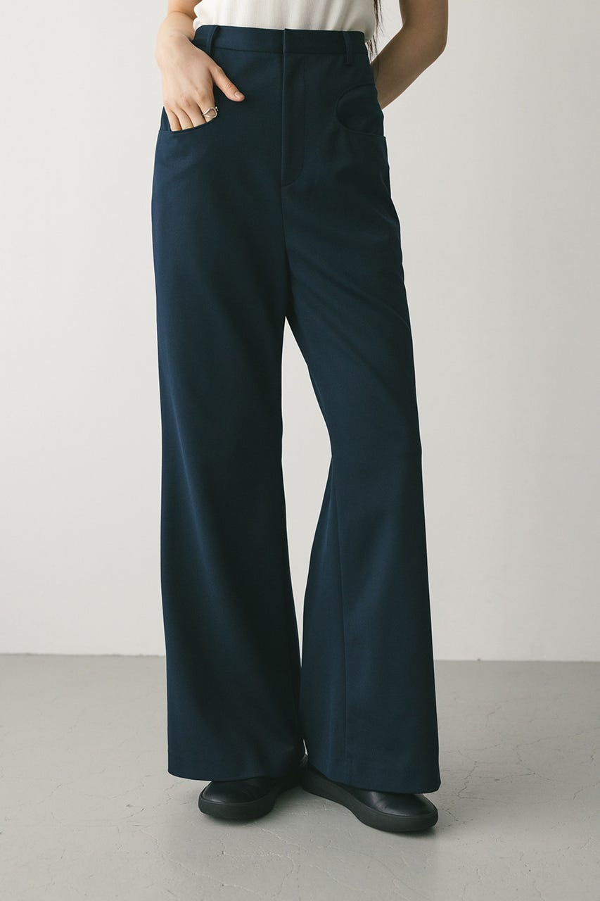 ジャージーセミフレアパンツ NVY M