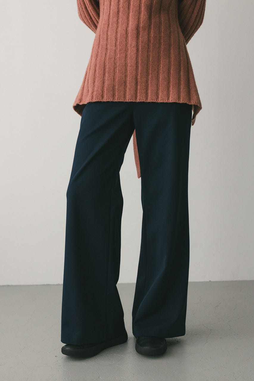 ジャージーセミフレアパンツ NVY M