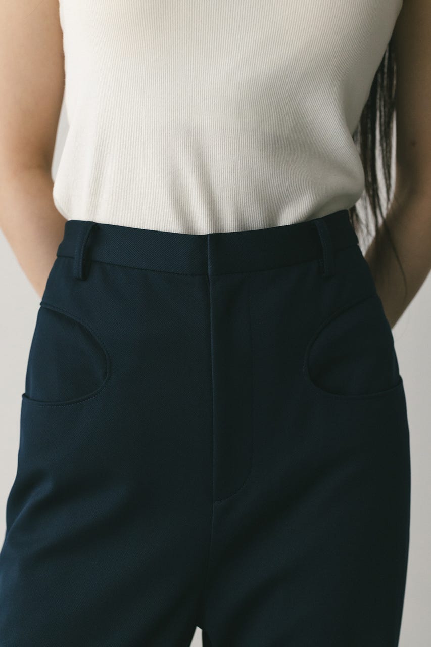 ジャージーセミフレアパンツ NVY M